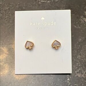 kate spade gold-tone spade stud earrings with Mother of Pearl enamel